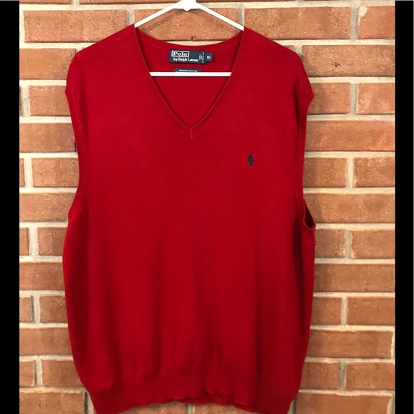 red polo sweater vest